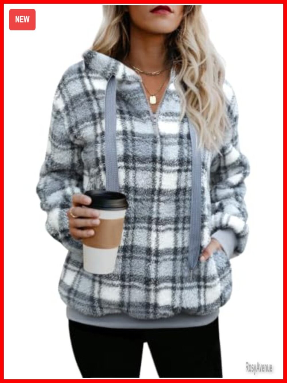 Womens Sherpa Pullover Oversized Fuzzy Hoodie Fleece Sweatshirt